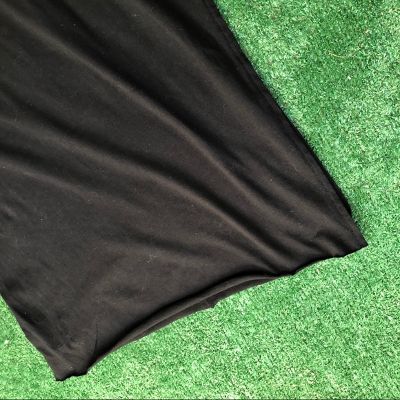 Black LA Maxi Dress Enlarged Armholes Side Slits - Picture 6 of 7